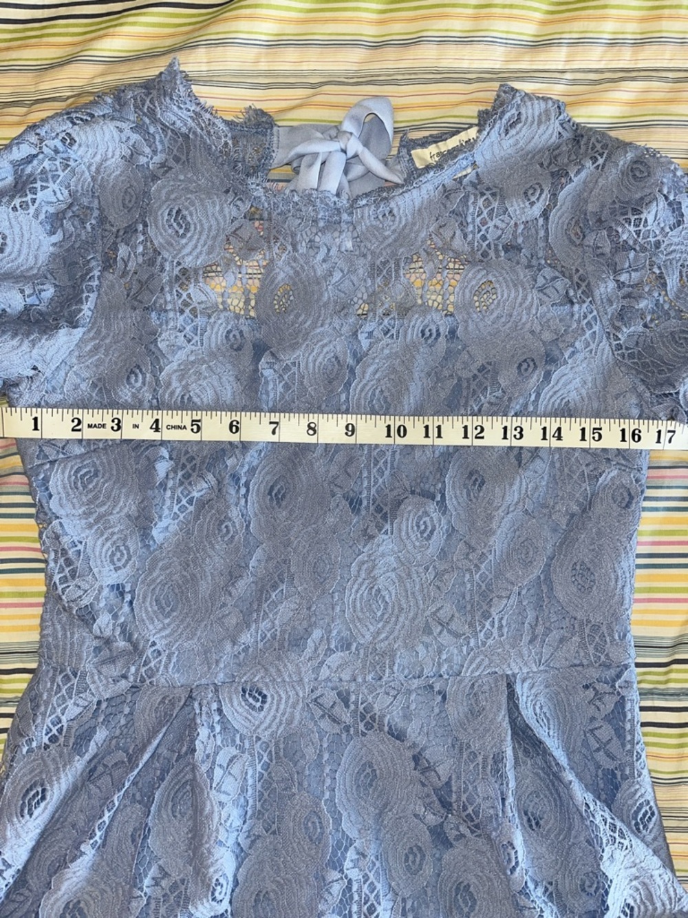 Francesca's Light Periwinkle Lace Overlay Dress L - Picture 4 of 7